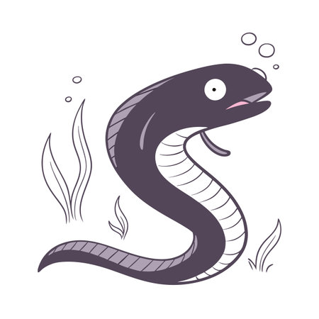 Cute cartoon snake. Vector illustration isolated on a white background.のイラスト素材
