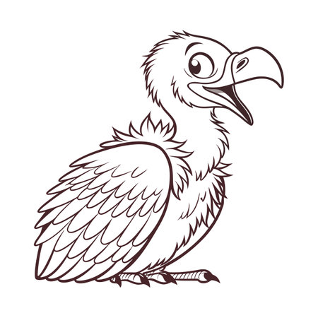 Vulture. Vector illustration of a vulture on a white background.のイラスト素材