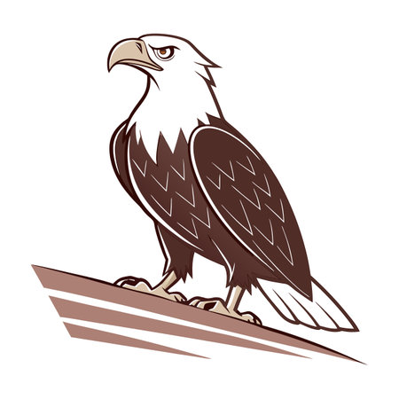 Eagle on the roof. Vector illustration isolated on white background.のイラスト素材