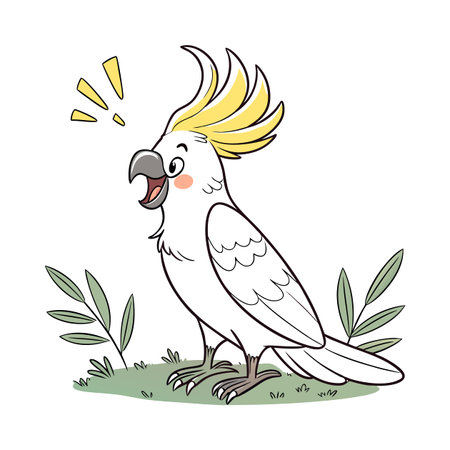 Cockatoo parrot vector illustration. Cartoon parrot.のイラスト素材