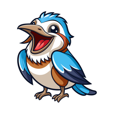 Vector illustration of a cartoon bluebird. Isolated on white background.のイラスト素材