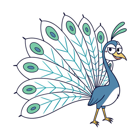 Peacock cartoon icon. Animal cute and creature theme. Isolated design. Vector illustrationのイラスト素材