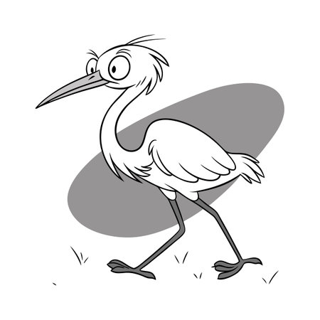 Cartoon stork. Vector illustration of a cartoon stork.のイラスト素材