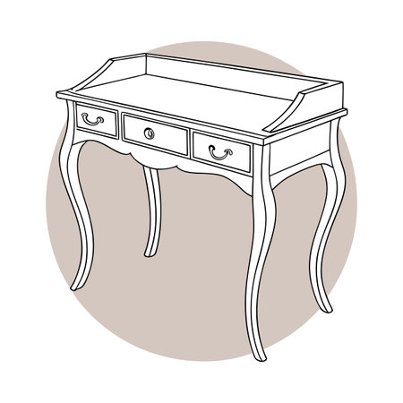 Vector illustration of a table. Furniture for the kitchen. Furniture for cooking.のイラスト素材