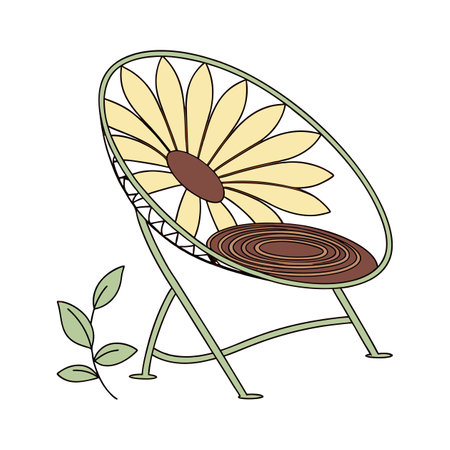 cute chair with leafs plant vector illustration designicon vector illustration designのイラスト素材