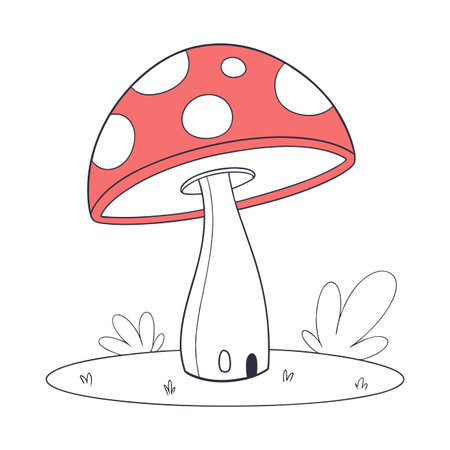 mushroom nature cartoon vector illustration graphic design vector illustration graphic designのイラスト素材