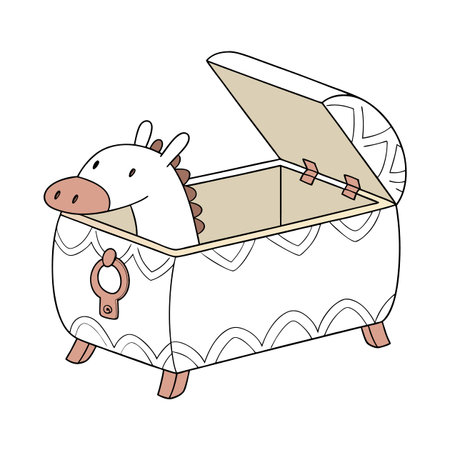 Illustration of a Cute Horse in a Cushion.のイラスト素材