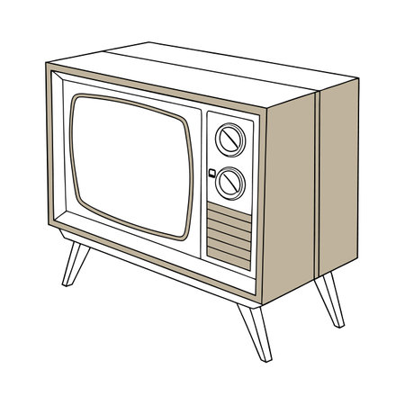 retro tv isolated on a white background. vector illustration EPS10のイラスト素材