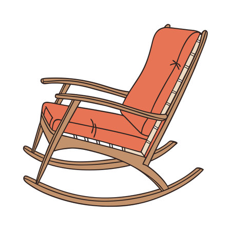 Wooden rocking chair isolated on a white background. Vector illustration.のイラスト素材