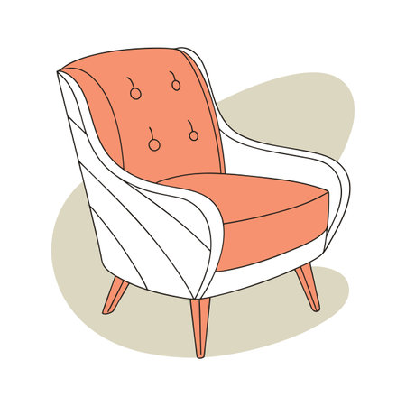 Armchair. Hand drawn vector illustration in doodle style.のイラスト素材