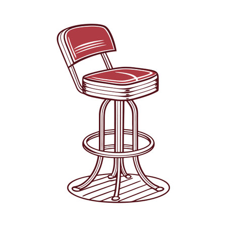 Barber chair isolated on white background. Vector illustration in line art style.のイラスト素材
