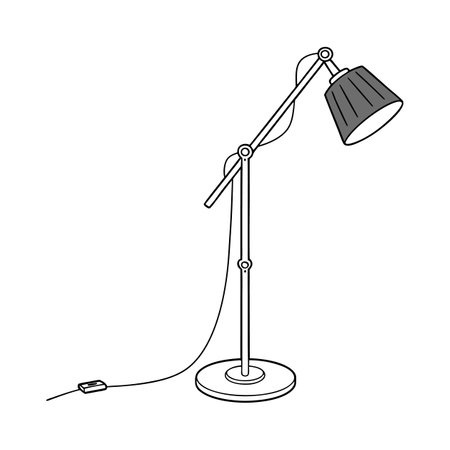 Table lamp icon in outline style isolated on white background. Office symbol stock vector illustration.のイラスト素材