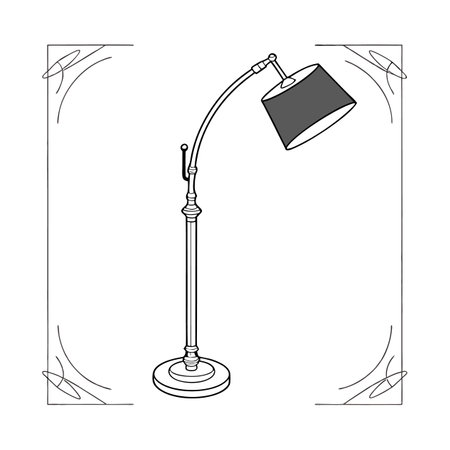 Vector illustration of a lamp on a white background. Table lamp.のイラスト素材