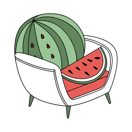 Watermelon on armchair icon vector illustration graphic design vector illustration graphic designのイラスト素材