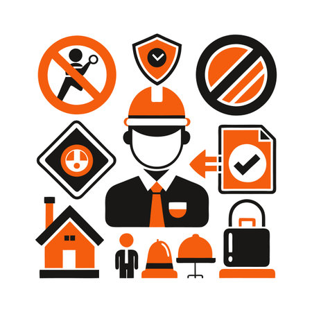 construction icons over white background. vector illustration in flat design.のイラスト素材
