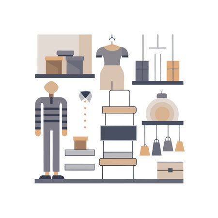 Clothing store vector illustration. Flat style vector illustration.のイラスト素材