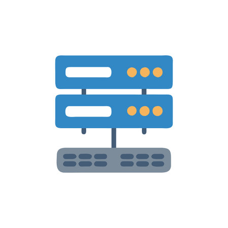 Server icon in flat color style. Hosting data center hosting server