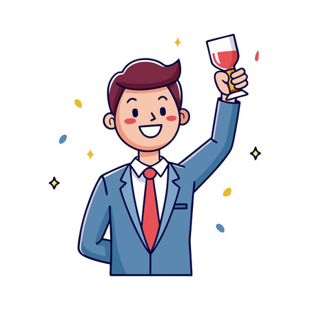 Businessman Celebrating Business Achievement with Joyのイラスト素材