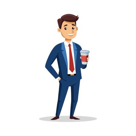 Businessman Enjoying Coffee Break for Motivationのイラスト素材