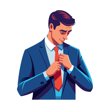 Businessman in a suit and tie. Vector illustration in cartoon styleのイラスト素材
