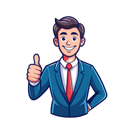 Businessman Expressing Thumbs Up Gestureのイラスト素材