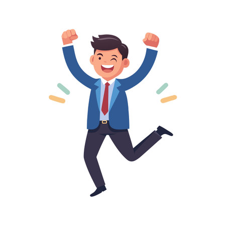 Businessman Celebrating Major Successのイラスト素材