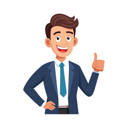 Businessman Celebrating with Thumbs Upのイラスト素材