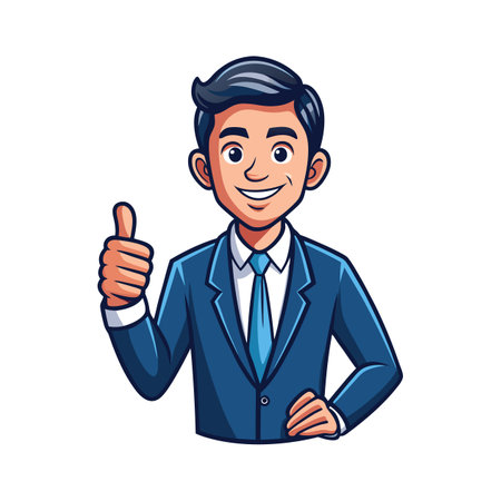 Businessman Giving Thumbs Up Gestureのイラスト素材