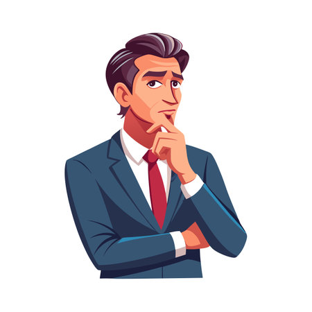Businessman in Contemplative Moment for Strategyのイラスト素材