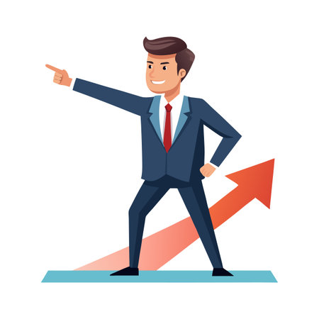 Businessman Pointing Forward for Leadership Directionのイラスト素材
