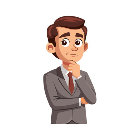 Businessman Engaged in Profound Thought for Strategyのイラスト素材
