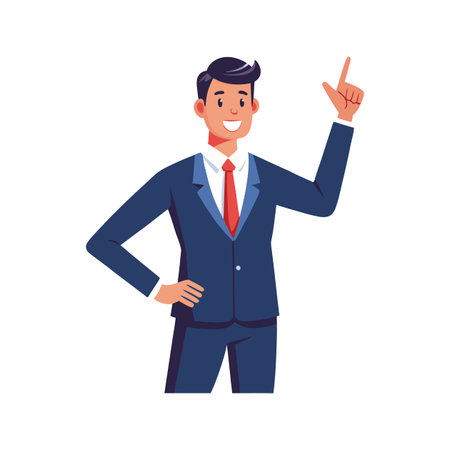 Businessman Developing Pitch for Business Meetingのイラスト素材
