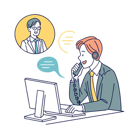 Illustration of businessmen activity.のイラスト素材