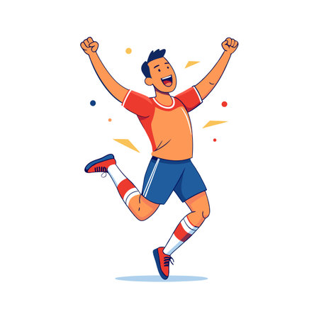Player Celebrating with Flip After Goalのイラスト素材