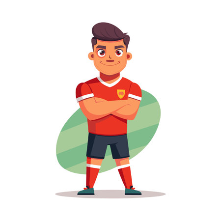 Soccer Player Smiling with Arms Crossedのイラスト素材