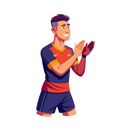 Athlete Cheering Teammates with a Clapのイラスト素材