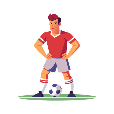 Football Player Preparing to Take Penalty Kickのイラスト素材