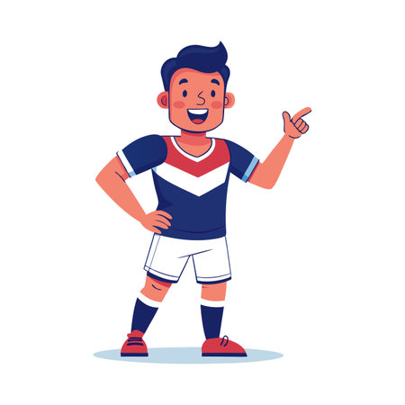 Football Player Winking and Pointing at Friendのイラスト素材