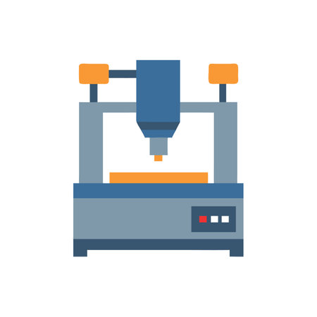 Innovative CNC Machine Icon Conceptのイラスト素材