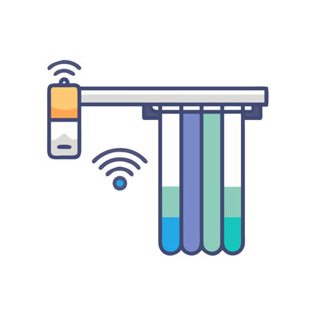 Smart Curtain Rod Device Icon Designのイラスト素材