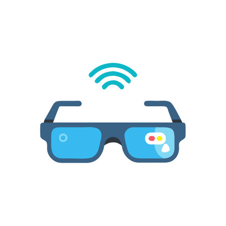 Augmented Reality Smart Glasses Iconのイラスト素材