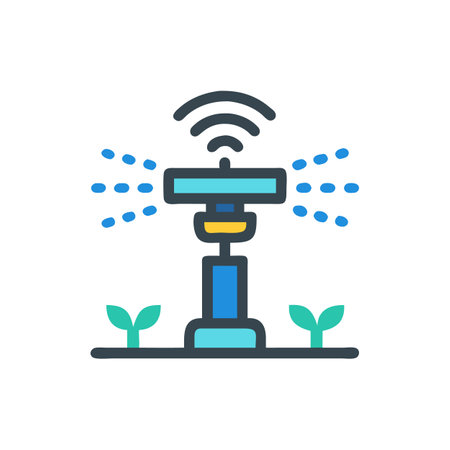 Smart Irrigation Sprinkler Device Icon Designのイラスト素材