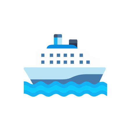 Cruise Ship Icon for Travel and Leisureのイラスト素材