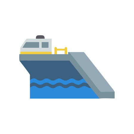 Ferry Ramp Icon for Boat Loadingのイラスト素材