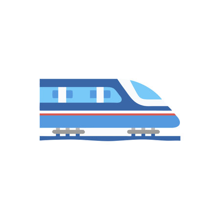 Vector Icon of High-Speed Train for Railways