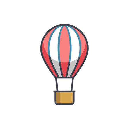 Hot Air Balloon Icon for Eco-Friendly Tourismのイラスト素材