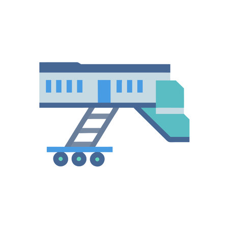 Vector Icon of Jet Bridge for Passengersのイラスト素材