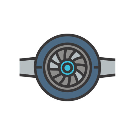 Vector Icon of Jet Engine for Aircraftのイラスト素材