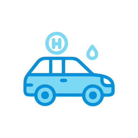 Hydrogen Car Icon for Eco-Friendly Travelのイラスト素材