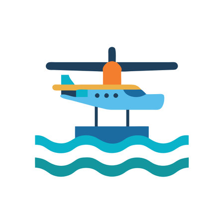 Creative Sea Plane Icon for Nautical Adventuresのイラスト素材
